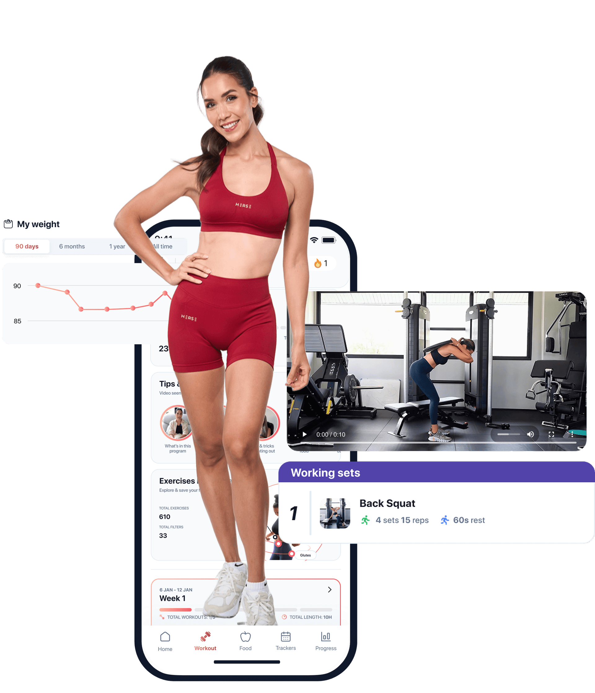 Jess showing app features