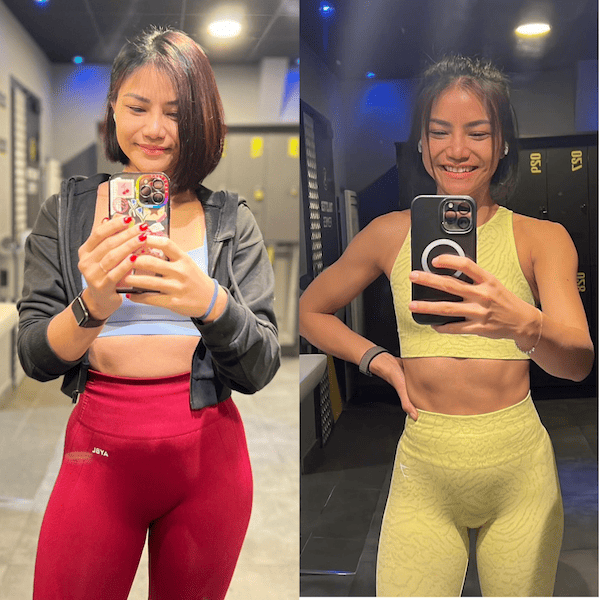 รูป before / after — คุณน้ำ — โปรแกรม 1:1, 3 เดือน